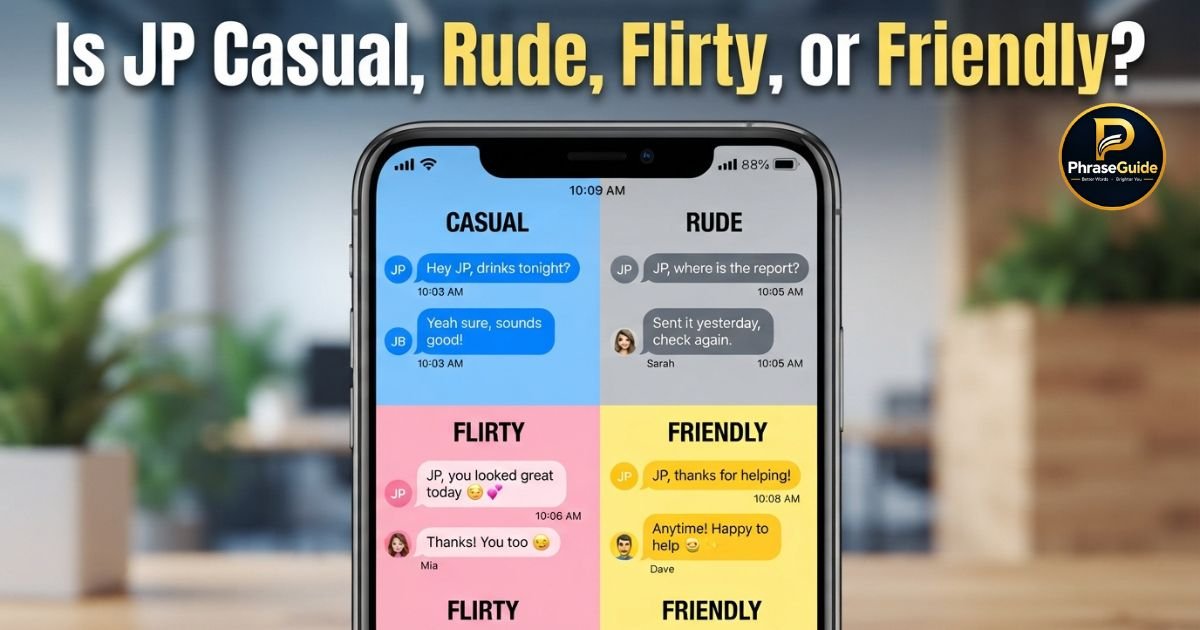 Is JP Casual, Rude, Flirty, or Friendly?
